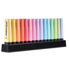 Evidenziatore Stabilo Boss Pastel - colori assortiti - tratto 2 - 5 mm - deskset 15 pezzi