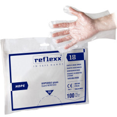 Confezione 100 Guanti Polietilene HDPE R18 - Taglia unica trasparente