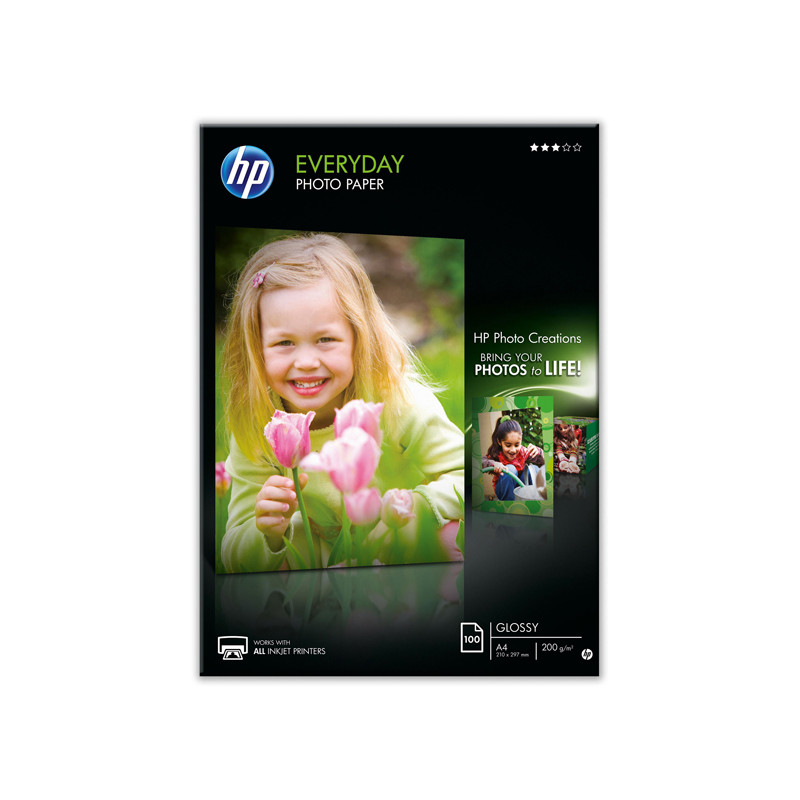 RISMA 100 FG CARTA FOTOGRAFICA HP EVERYDAY PHOTO PAPER LUCIDA A4 200G