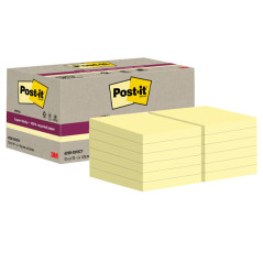 Confezione da 12 blocchi Post-it SuperSticky Green - Formato 47,6x47x6mm - Carta Riciclata