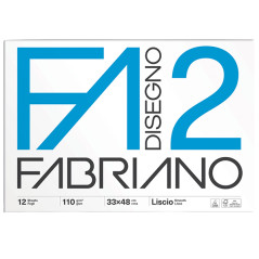 Album da Disegno FABRIANO 2 - Formato 33x48 cm - 12 Fogli da 110gr - Collato Lato Lungo