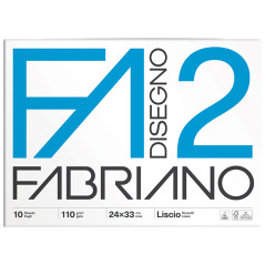 Album da Disegno Fabriano 2 - Formato 24x33 Cm - 10 Fogli da 110gr - Rilegati con Punti Metallici