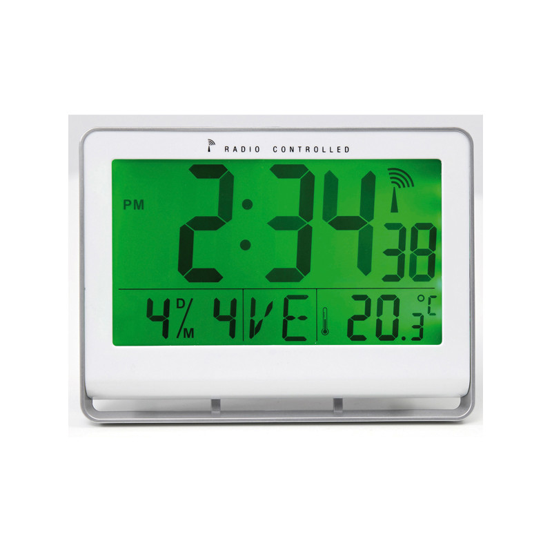Orologio digitale LCD - 20 x 15 x 3 cm - bianco - Alba