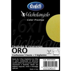 Confezione 5 Buste + 5 Bigliettini 7x11 Michelangelo