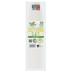 Conf 50 Bicchieri in carta bianchi Dopla Green SUP