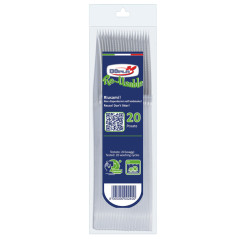 Conf 20 posate Compact in PS Reuse 18cm trasparente Dopla