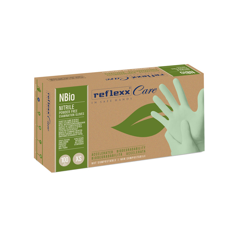 Confezione 100 Guanti in nitrile bio - Verde Pastello