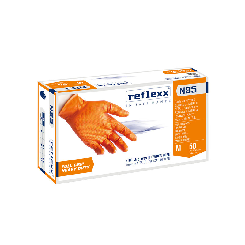 Confezione 50 Guanti In Nitrile N85 - ultra resistenti - arancione