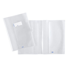 Copertina per quaderni - polipropilene - trasparente - 30x21 cm - extra spessore - etichetta portanome