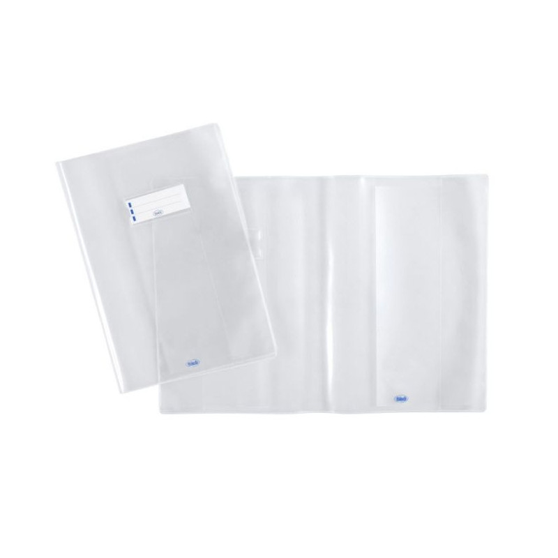 Copertina per quaderni - polipropilene - trasparente - 30x21 cm - extra spessore - etichetta portanome