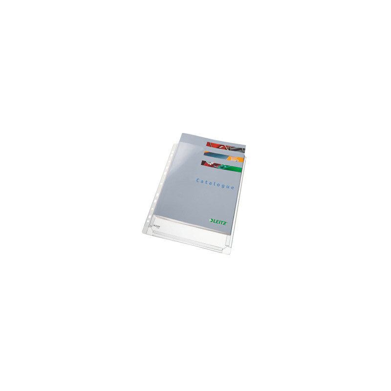 Conf. 10 Buste forate con soffietto - 22 x 30 cm - PVC - trasparente