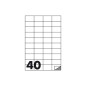 Etichette multifunzione Conf. 100 etichette - f.to 52,5x29,7 mm - angoli vivi senza margine - n. etichette per foglio 40