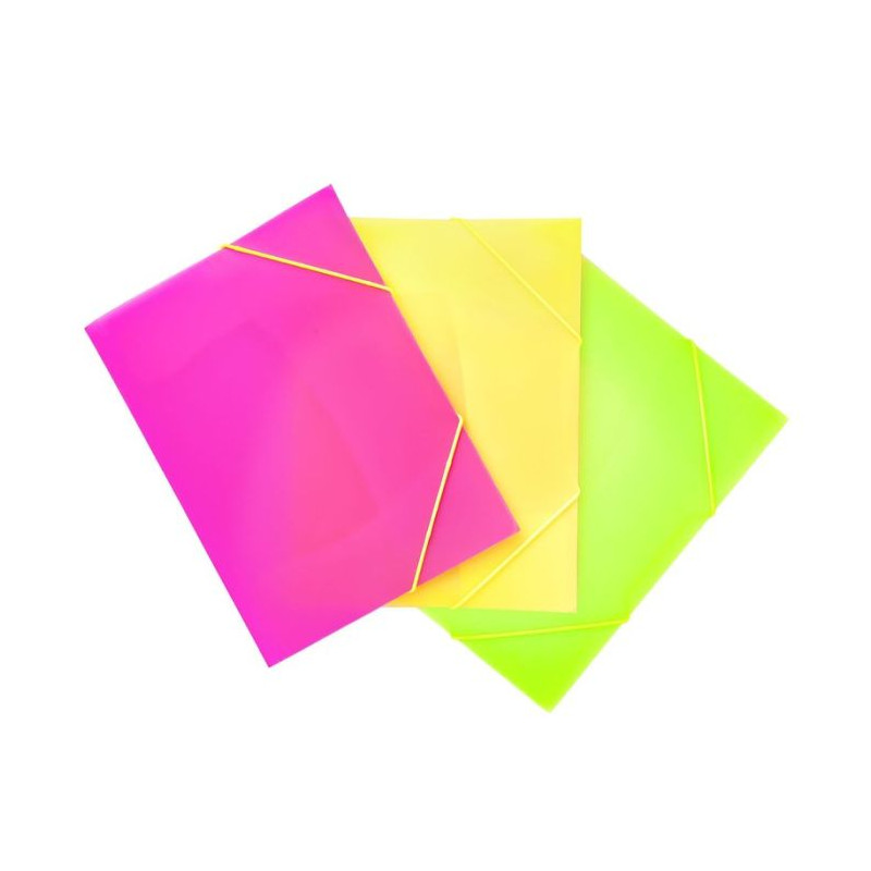 Cartellina con elastico angolare - polipropilene - 29,7x21 cm - colori fluo assortiti