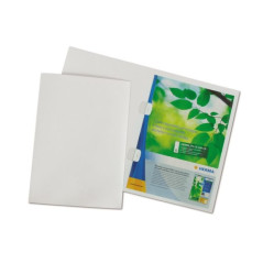 Cartelline con naselli fermafogli - cartoncino lucido - 250 g/mq - 31x22 cm - bianco - conf. 10 pz