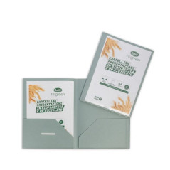 Cartellina presentazioni - personalizzabile - bioplastica e pp riciclato - 2 tasche interne - 30x22 cm - celeste