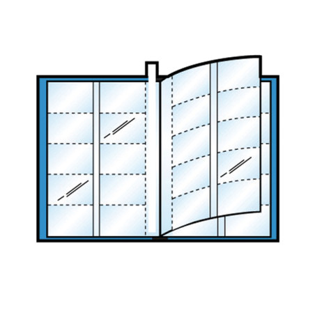 Porta biglietti da visita Asso Card - 21 x 29,7 cm - 10 buste con 10 tasche ciascuna - blu