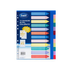Divisori - Polipropilene -12 tasti neutri - A4 maxi - multicolore