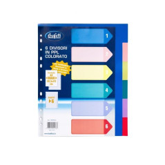 Divisori - Polipropilene - 6 tasti neutri - A4 maxi - multicolore