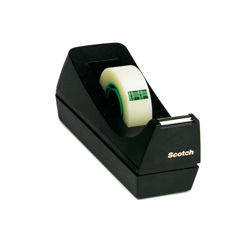 Dispenser C-38 Ricaricabile da Tavolo per Nastri Adesivi 19mmx33m - Colore Nero