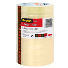Nastro adesivo 508 - 15 mm x 66 m - PP - trasparente - torre 10 rotoli