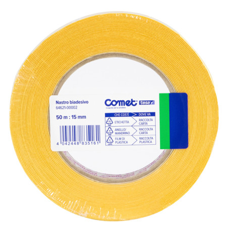 Nastro biadesivo - 15 mm x 50 m - PP - trasparente