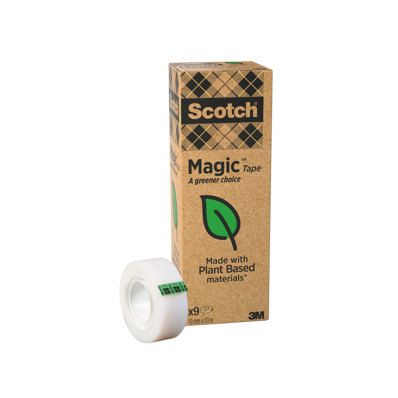 Nastro adesivo Magic 900 - 19 mm x 33 m - acrilico - trasparente - Value Pack 9 rotoli