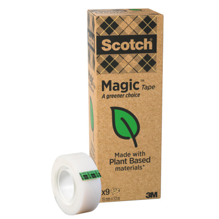 Nastro adesivo Magic 900 - 19 mm x 33 m - acrilico - trasparente - Value Pack 9 rotoli