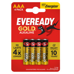 Blister 4 Pile ministilo AAA - 1,5V - Eveready Gold - alcalina