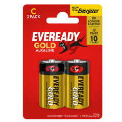 blister 2 Pile Mezzatorcia - C - LR14 - Eveready Gold- alcalina