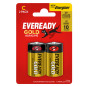 blister 2 Pile Mezzatorcia - C - LR14 - Eveready Gold- alcalina