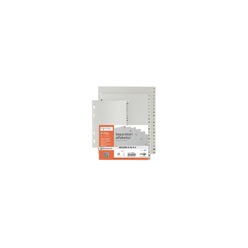 Separatore Alfabetico A-Z Record R - in Polipropilene - Formato 15x21
