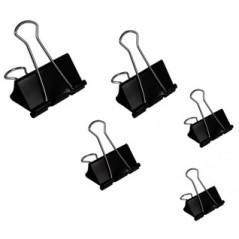 Confezione da 12 Double Clips - Nero/Acciaio