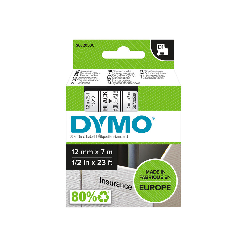 Nastro D1 standard - 12 mm x 7 mt - Poliestere