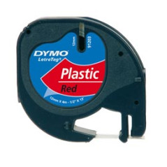 Nastro in Plastica Dymo per Etichettatrice Letratag - 12mmx4m Bianco - Stampa Nero su Fondo in colori diversi