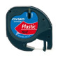 Nastro in Plastica Dymo per Etichettatrice Letratag - 12mmx4m Bianco - Stampa Nero su Fondo in colori diversi