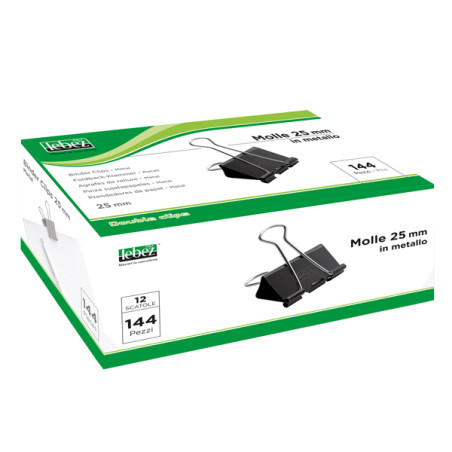 Confezione da 12 Molle Double Clips Nero - Art.510