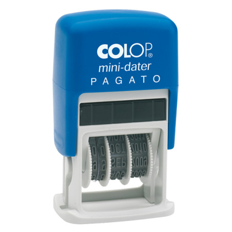 Timbro Mini Dater autoinchiostrante S160/L1 - Datario + Dicitura Personalizzata - 4 mm