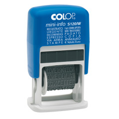 Timbro mini polinomio autoinchiostrante S120/W - 12diciture - 4mm
