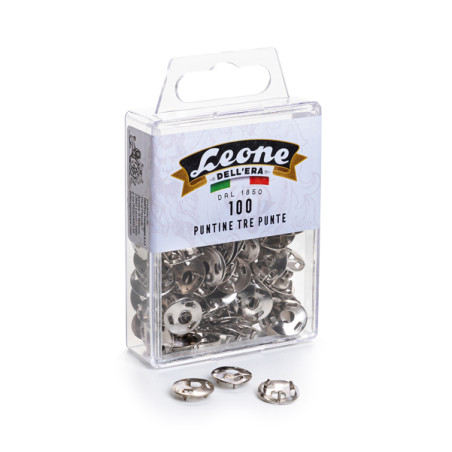 Scatola 100 Puntine 3 Punte Temperate e Nichelate