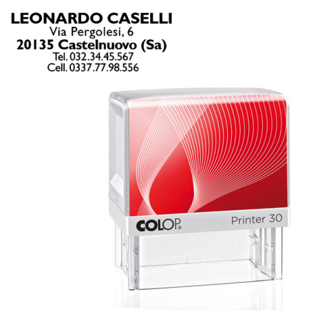Timbro Printer 30 - 18 x 47 mm - Personalizzabile su 5 righe - autoinchiostrante
