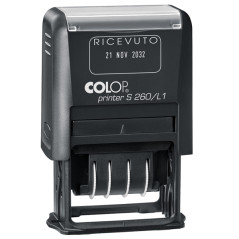 Timbro S260/L1 autoinchiostrante Bicolore - Datario + Dicitura Personalizzata - 4 mm -