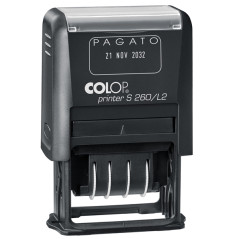 Timbro S260/L1 autoinchiostrante Bicolore - Datario + Dicitura Personalizzata - 4 mm -