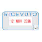 Timbro S260/L1 autoinchiostrante Bicolore - Datario + Dicitura Personalizzata - 4 mm -