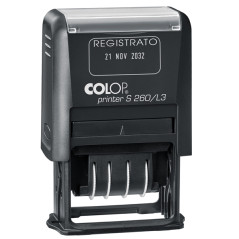 Timbro S260/L1 autoinchiostrante Bicolore - Datario + Dicitura Personalizzata - 4 mm -