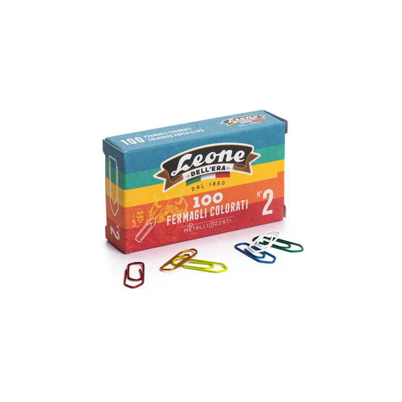 Scatola 100 Fermagli Colorati e Metallizzati - Colori Assortiti