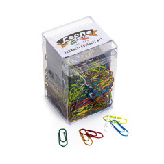 Barattolo 500 Fermagli Metallizzati - N. 2 - 2,6 Cm - Colori Assortiti