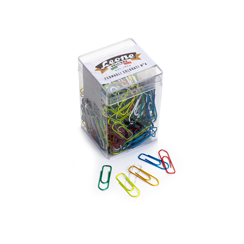 Barattolo 250 Fermagli Metallizzati - N. 4 - 3,2 Cm - Colori Assortiti