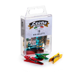 Mini mollette Leone Color - colori metallizzati assortiti - confezione 10 pezzi