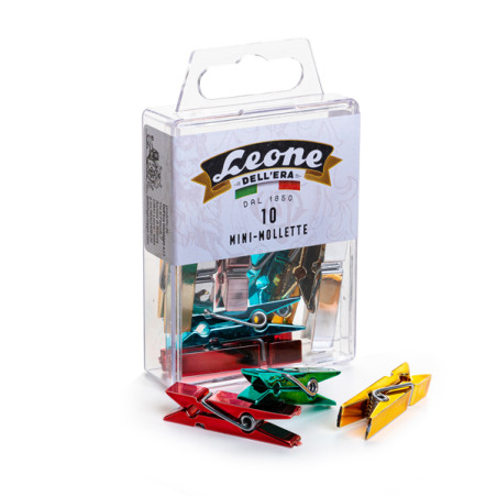 Mini mollette Leone Color - colori metallizzati assortiti - confezione 10 pezzi