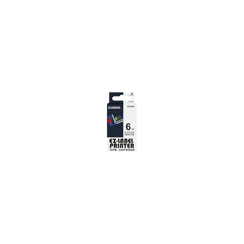 Nastro Casio 6mm X 8mt Nero su Bianco